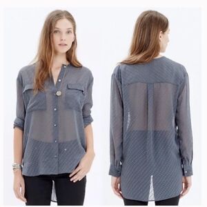 Madewell Ice Leaf Blouse Sheer Dots in Ivory